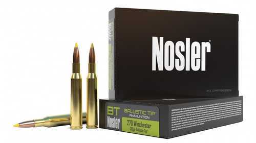 270 Winchester 20 Rounds Ammunition Nosler 130 Grain Ballistic Tip